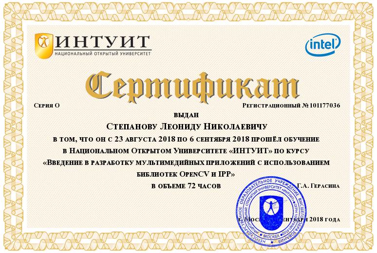 Разработка мультимедийных приложений с использованием библиотек OpenCV и IPP