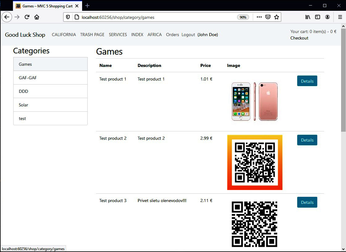 Page Shop Category