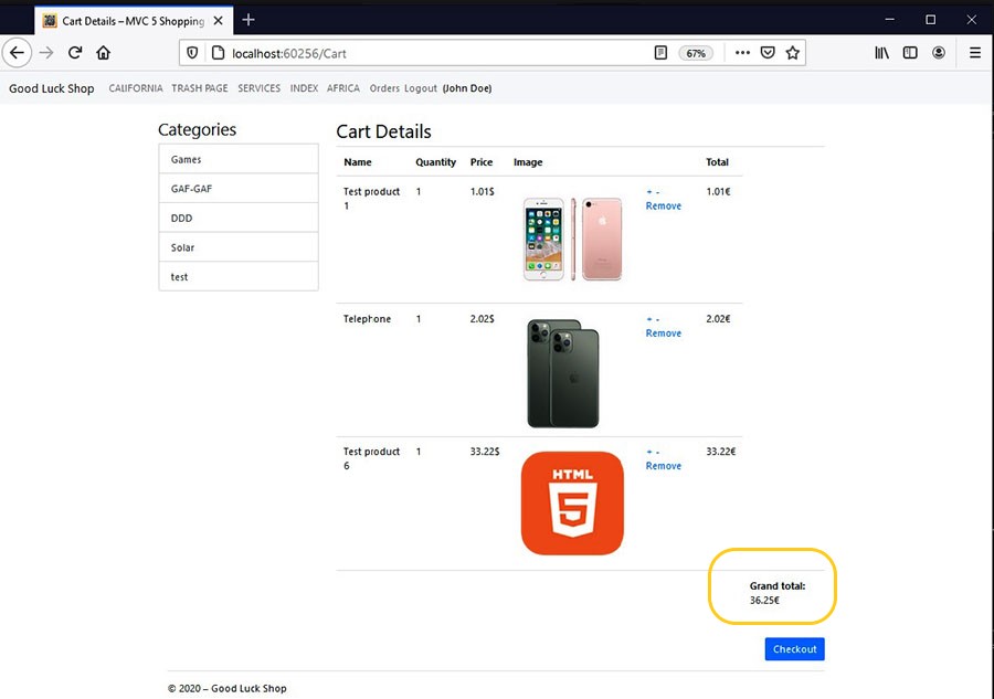 User Cart-details